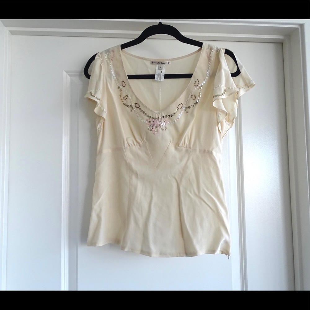 NWT Nanette Lenore silk beaded top size 8